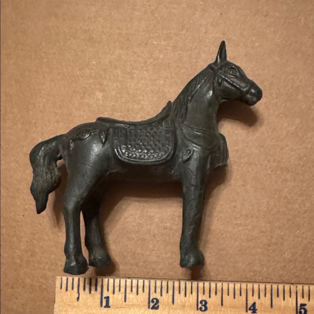 Antique cast iron horse statue. Tibet. Collectible vintage